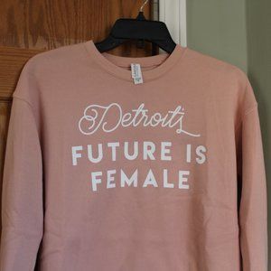 Detroit's Future is Female - Peach Women's Sweatshirt - Size XS